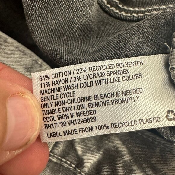 Ava & Viv Womens Plus Size 22W Gray Fringe Hem Stretch Jeans High Rise Denim - Picture 6 of 6